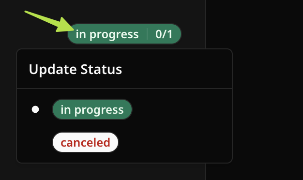 Update Status Selector Badge